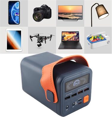 Портативна електростанція ASHATA, аварійне джерело живлення для зовнішнього використання з літієвим акумулятором ємністю 60000 мАг, двонаправлена швидка зарядна станція для відключень електроенергії на природі під час кемпінгу (синя)