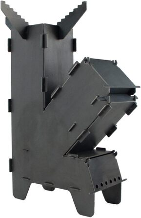 Піч-ракета Fire World з грилем 5 мм, система підключення до мережі, виготовлена з міцної сталі товщиною 3 мм, чаша для вогню, барбекю, дров&39яна піч-ракета, кемпінг, кемпінгова плита, кемпінговий гриль. Зроблено в Німеччині.