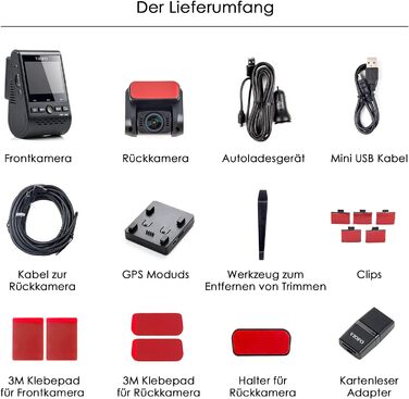 Автомобільний відеореєстратор VIOFO A129 Pro Duo 4K 1080P WiFi 5GHz, вбудований модуль GPS, двооб'єктивна передня і задня камера,