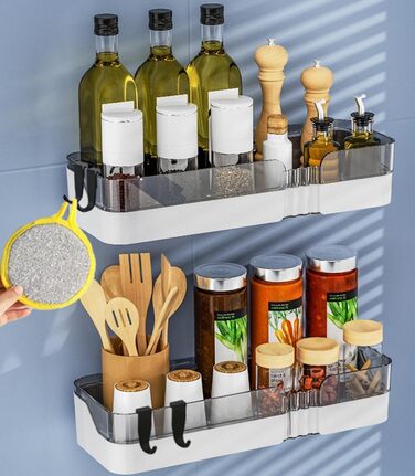 Полиця для ванної кімнати DEPAOTLUX 2 шт. , полиці для ванної кімнати без свердління, клейка полиця для душу, настінні душові коши