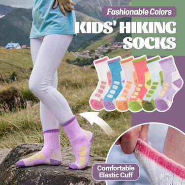 Пар дитячих туристичних шкарпеток з мериносової вовни для хлопчиків, дівчаток та малюків, зимові утеплені товсті шкарпетки-чоботи на теплій підкладці для походів, розміри 29-34, світла клітинка, 6