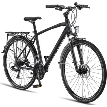 Велосипед Licorne Bike Premium Touring Trekking, 28-дюймова алюмінієва рама з дисковими гальмами, підходить для хлопчиків, дівчаток, жінок та чоловіків