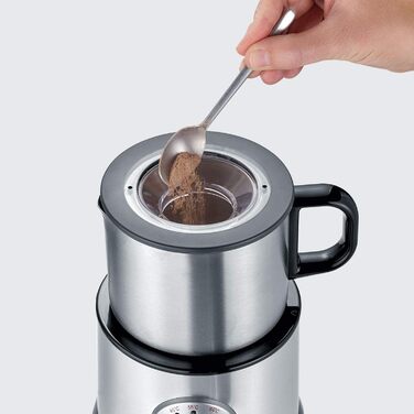 Індукційний спінювач молока SEVERIN, електричний спінювач молока без обпалення, можна мити в посудомийній машині, з матової нержав