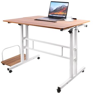 Комп&39ютерний стіл homewell, регульований, стіл для сидіння та стояння, з комп&39ютерною поверхнею, ПК, ігровий стіл, для навчання, гри, роботи, спальні, водонепроникний (80 22 x 60 x 67 115 см) дуб (з консольною поверхнею) L (80 22)*60*67-115 см