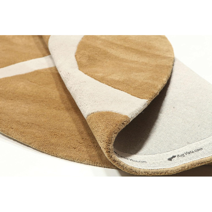 Камені ручної роботи, Килим, Середній ворс, 150 см, Круглий, Сучасний, Шерсть, Передпокій, Спальня, Кухня, Вітальня, Коричневий, К