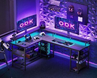 Ігровий стіл ODK, 168 x 120 см, метал / дерево / вуглецеве волокно, чорний