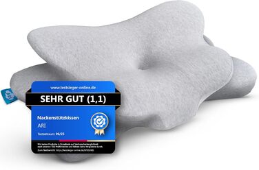 Ортопедична подушка для шиї ARI - Ергономічна подушка з чохлом з піни з ефектом пам&39яті та бавовни Для сну на животі, спині та на боці Подушка з піни з ефектом пам&39яті, включаючи сумку для перенесення та чохол