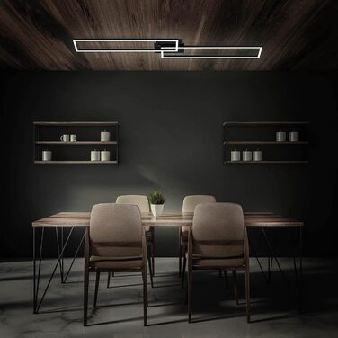 Стеля LED-світильник BRILONER з пультом керування, диммер, регулювання кольору (теплий-нейтральний білий), чорний, 110x24,8x7,8 см