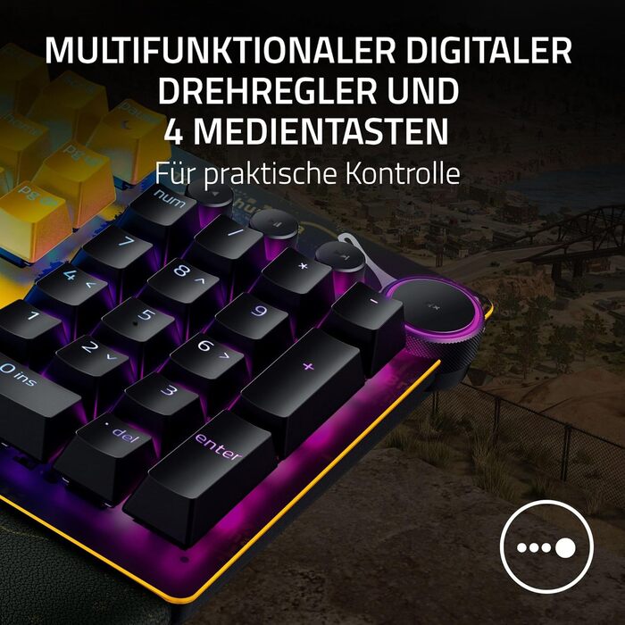 Оптична ігрова клавіатура практично без затримок (лінійні оптичні перемикачі, клавіші Doubleshot PBT, підставка для долоні) QWERTY