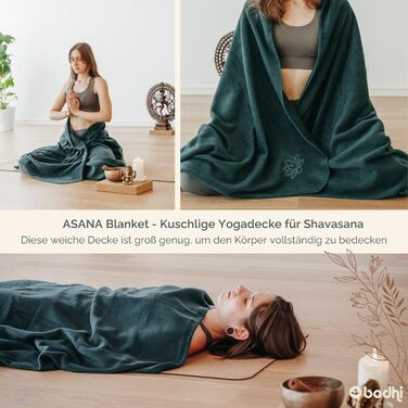 Ковдра для йоги Бодхі Ковдра ASANA М&39яка та тепла пухнаста ковдра Ковдра для медитації для Шавасани Флісове покривало з вишивкою лотоса Ковдра для дивана та пледа 150 x 200 см (темно-баклажановий)