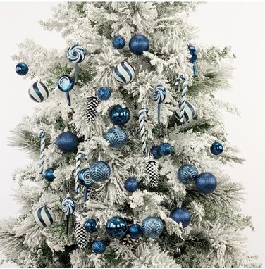 Набір з 50 різдвяних кульок сині YUANHUYUOU