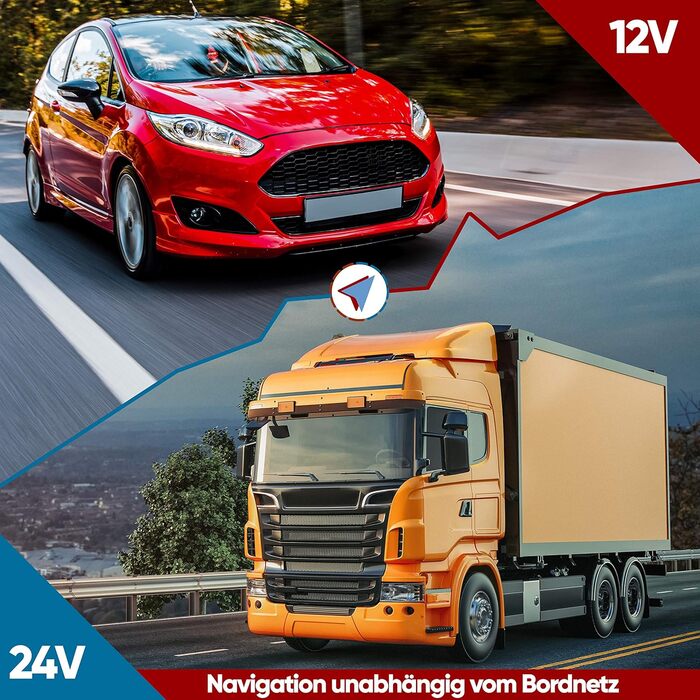 Дюймовий GPS-навігатор для автомобіля, вантажівки та автофургона, система hands-free 2025 року, карти Європи, радар-детектор, база даних точок інтересу, довічне оновлення, 70 Navi 7-