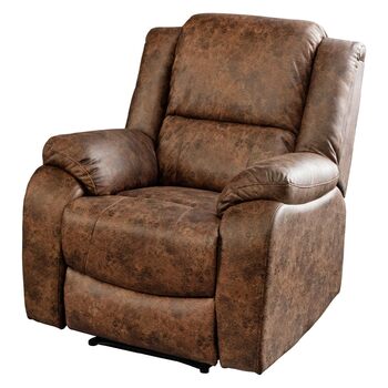 Зручне кінокрісло Riess Ambiente Hollywood Cinema - Антично-коричневий - Розкладне крісло зі штучної шкіри з регульованою спинкою, коричнева штучна шкіра