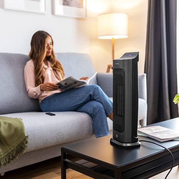 Керамічний обігрівач Cecotec ReadyWarm 6800 Ceramic Sky Smart. Керамічний обігрівач потужністю 2000 Вт з пультом дистанційного керування, світлодіодним дисплеєм, вибором температури, таймером, коливаннями, 3 режимами роботи, двигуном постійного струму, пу