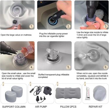 Автомобільний матрац для Leapmotor C10 2024 2025, надувний матрац для автомобіля, матрац для автомобіля, надувне ліжко для багажника, матрац для багажника автомобіля, ліжко універсала, чорний, стандартний чорний