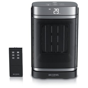 Енергозберігаючий, тихий вентилятор-обігрівач - Коливальний - з дистанційним керуванням - Нагороджений - ЕКО-режим - 2 швидкості - Блокування від дітей - Таймер - Керамічний обігрівач - Ванна кімната, вітальня, офіс, дитяча кімната