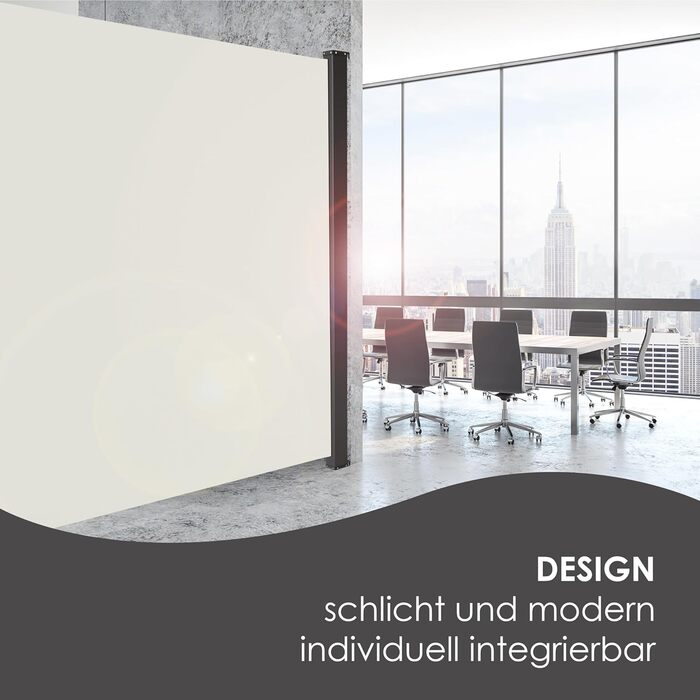 Розсувна бічна маркіз KESSER 180 x 300 см, непрозора, захист від вітру та конфіденційності для саду, балкону та тераси, бічна рулонна штора з настінним кріпленням, вкл. захист від негоди та монтажні аксесуари, бежевий 300 x 180 см