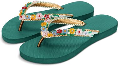 Узурій Макраме Дейзі Жіноча Стрінги Ручна робота 39/40 ЄС Темно-зелений