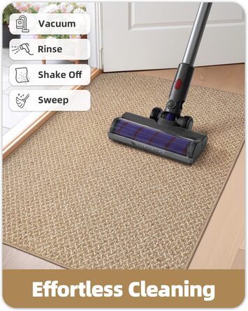 КОЛІР І ГЕОМЕТРІЯ Тонкий килимок для прихожих, 81 x 122 см, Килимок для прихожих, що вловлює бруд, Вхідний килимок, Нековзний килимок для прихожих, Не утворює складок, Вхідний килимок, Хакі, 81 x 122 см