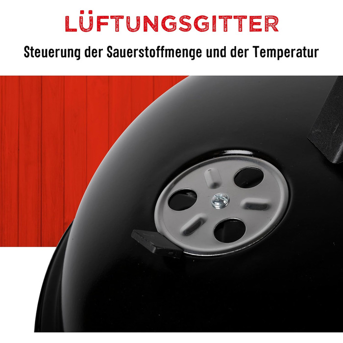 Набір для барбекю з кришкою - Вугільний гриль з попільником - Кулястий гриль діаметром 45 см