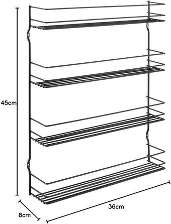 Стійка для спецій Metaltex 361434000 Pepito-4 Lava, 4 полиці, 36 x 8 x 45 см, рустикальний стиль