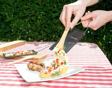 Сковорідки для раклету Rosenstein & Shne Набір з 6 сковорідок-гриль зі складною ручкою, можна мити в посудомийній машині (раклетні сковорідки гриль, сковороди-гриль, пластини для гриля)