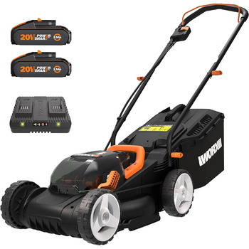 Акумуляторна газонокосарка Worx Nitro 34 см, електрична газонокосарка, WG779E, 40 В PowerShare PRO 2 шт. Акумулятор 2,5 Ач (батареї та зарядний пристрій у комплекті) 34 см - 280 м