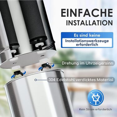 Ступінчаста гравітаційна система ультрафільтрації Purewell зі скляним індикатором рівня води, система стільниці з нержавіючої сталі 304 з 4 елементами та кронштейнами, зменшує вміст фтору та хлору 5,7 літра, 6-