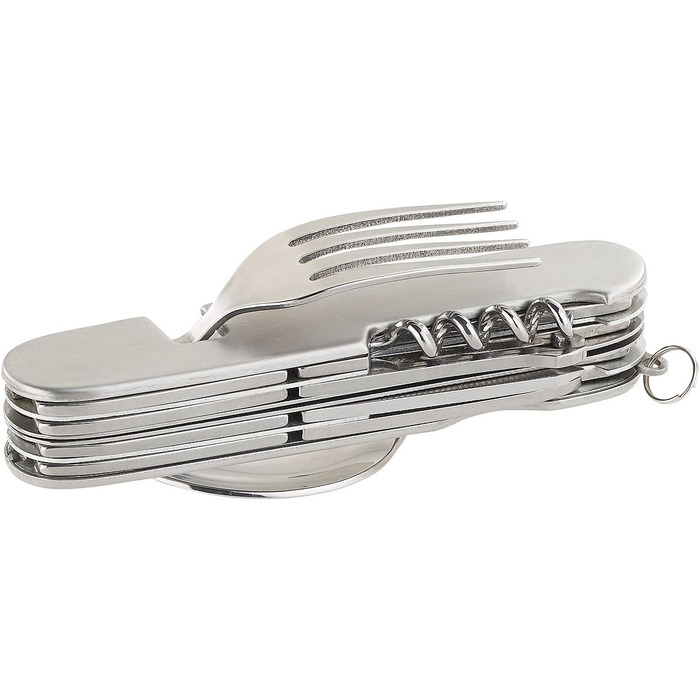 Міні-кишеньковий ніж Semptec Urban Survival Technology набір із 2 предметів, 14 складних столових приборів та кишенькового ножа з нержавіючої сталі (багатофункціональний, з виделками, роздільний, кишеньковий)