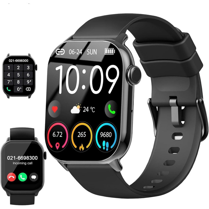Розумний годинник для чоловіків та жінок, 1,96-дюймовий HD-розумний годинник із функцією телефону, фітнес-годинник із понад 113 спортивними режимами, водонепроникний IP68, спортивний годинник із серцевим ритмом, монітором сну та крокоміром, для Android та