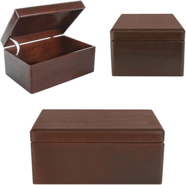 Коричнева велика дерев'яна коробка з кришкою 30 x 20 x 14 см (/-1 см) Великодня пасхальна прикраса коробка Дерев'яна коробка Пам'ятна коробка Коробка для зберігання дитини Коробка для іграшок На весілля, день народження