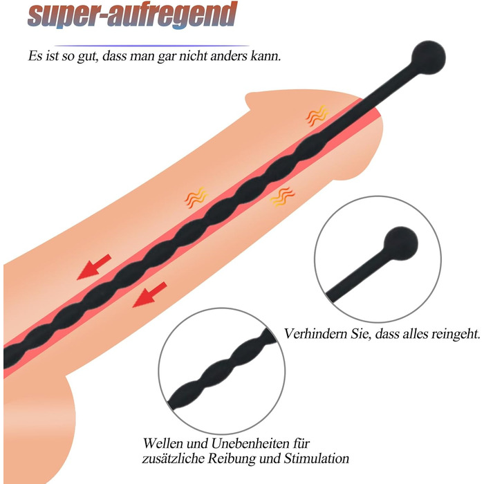 Розкішний набір з 8 уретральних розширювачів, силіконовий уретральний розширювач, багатофункціональні пробки, секс-іграшки, пеніс, стимуляція простати, еротична секс-іграшка для чоловіків, соло (чорний)