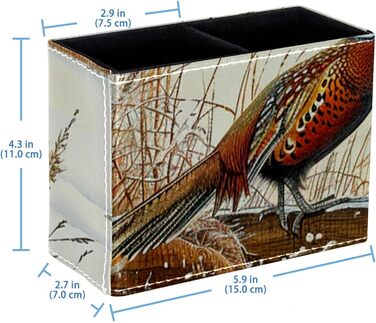 Тримач пензлика для макіяжу FNETJXF, тримач пензлика для макіяжу, органайзер, органайзер для художнього приладдя, живопис, птах, зима, сніг, тумбочка, візерунок для настільного органайзера 6297