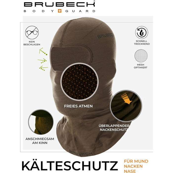 Унісекс Рама Трубка Балаклава Функціональний Мериносова вовна Багатофункціональний шарф Шарф на шию Шарф на шию L-XL Хакі