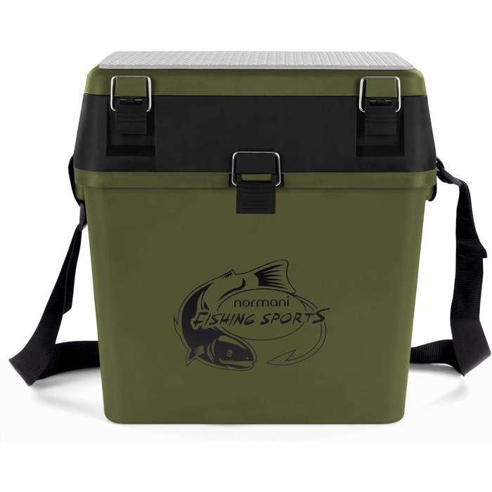 Скринька для рибальських снастей, рибальська сумка, м&39яка скринька для сидіння з функцією сидіння, скринька для снастей з функцією рюкзака та прикріпленими кишенями - включаючи 4 скриньки для рибальських аксесуарів, колір темно-зелений