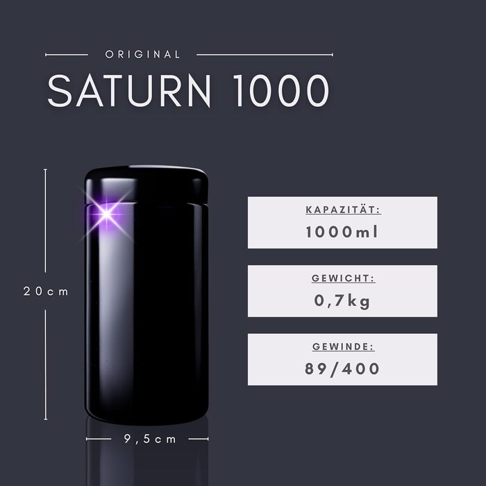 Елегантна скляна банка для зберігання ANCEVIA фіолетового кольору 1000 мл герметична ємність для зберігання з кришкою Банки для зберігання Miron, кришки, що закручуються, скляні контейнери з кришками, наприклад, для рису, мюслі, горіхів, кави, чаю та трав