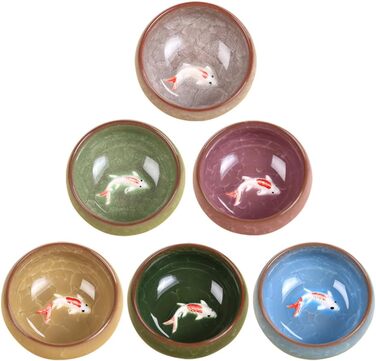 Керамічний чайний сервіс Рибка на 6 персон з ефектом тріщин, жаростійкий, креативний дизайн для дому та особистих чаювань