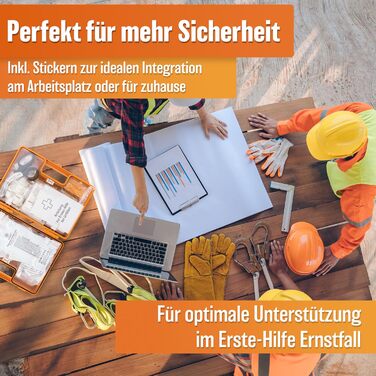 Аптечка HELDENWERK за новим стандартом DIN 131572021 з настінним кріпленням та наклейкамиУніверсальна аптечка для бізнесу, домогос