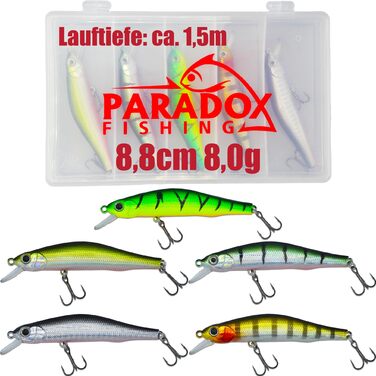 Набір воблерів 5 шт. 14 г 10,5 см / 8 г 8,8 см з коробкою Приманка для щуки, судака, окуня 5 шт. 8 г 8,8 см