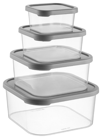 Набір контейнерів 0,4/0,9/1,8/2,9 Quick Box Gray Idea Home