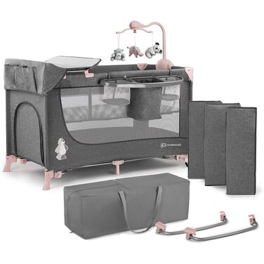 Дорожнє ліжечко, дитячі ліжечка, компактне у складеному вигляді, рожевий Joy ACC pink