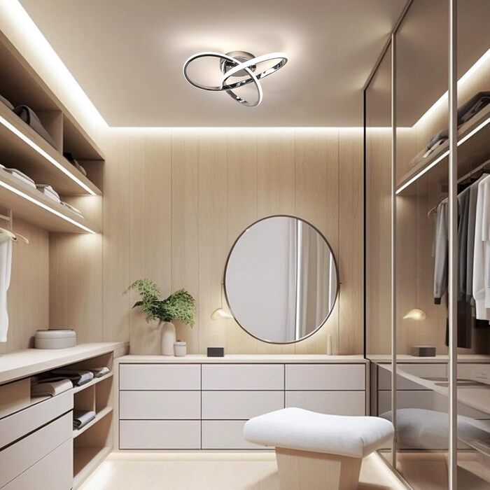 Стеля LED-світильник Comely 36W з пультом керування, сучасний дизайн, хром, 40см, сріблястий диммований (3000K-6500K)