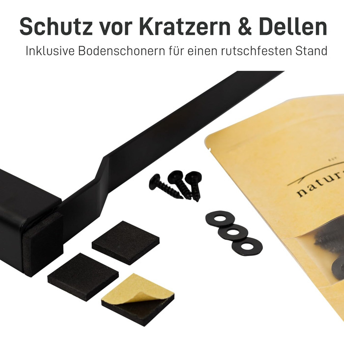 Набір для пивного саду Natural Goods Berlin, 2 предмети - металевий каркас для пивного столика (чорний, 70 см x 42 см) - ніжки для столу - міцний каркас столу для саду, патіо та кемпінгу, В70 x Ш42 см - стіл чорного кольору