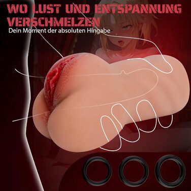 Реалістичний мастурбатор 2-в-1 з 3 кільцями для пеніса, велика силіконова кишенькова кицька, 5D кліторальна анальна вагіна двоканальна кишенькова кицька, еротична секс-іграшка для чоловіків, сольна секс-іграшка