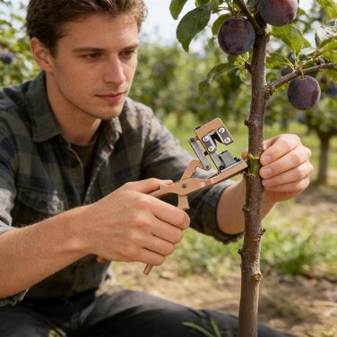 Інструменти для щеплення - точні та ергономічні з алюмінієвим лезом Нековзка ручка для зручного захоплення - садовий секатор для обрізки гілок та