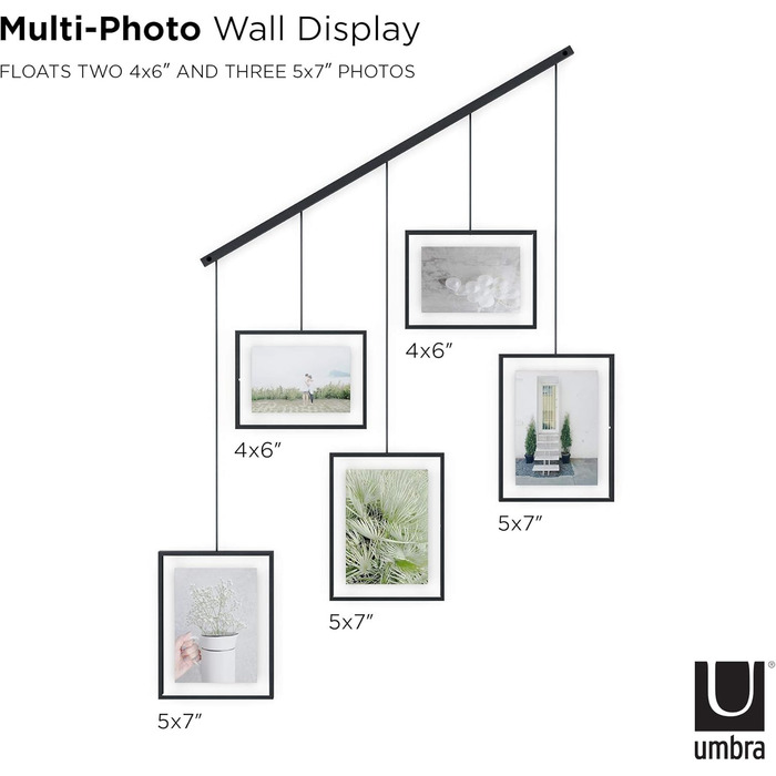 Гнучкий набір рамок для фотографій для горизонтального та діагонального монтажу, на 5 рамок, художні репродукції, фотографії, 10 x