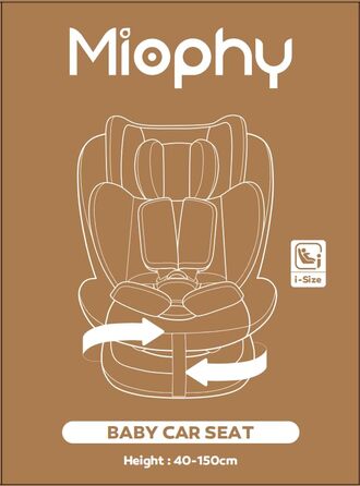 Поворотне дитяче автокрісло Miophy I-Size 360, група 01/2/3, 0-12 років, 40-150 см, дитяче автокрісло з кріпленням isofix i-light