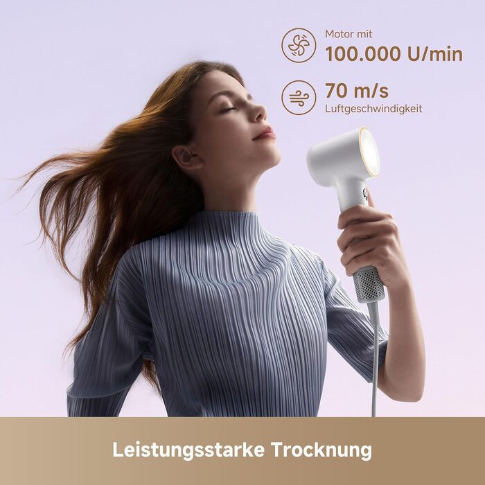Компактний фен для волосся DREAME Mini Flow, дорожній, 270г, білий