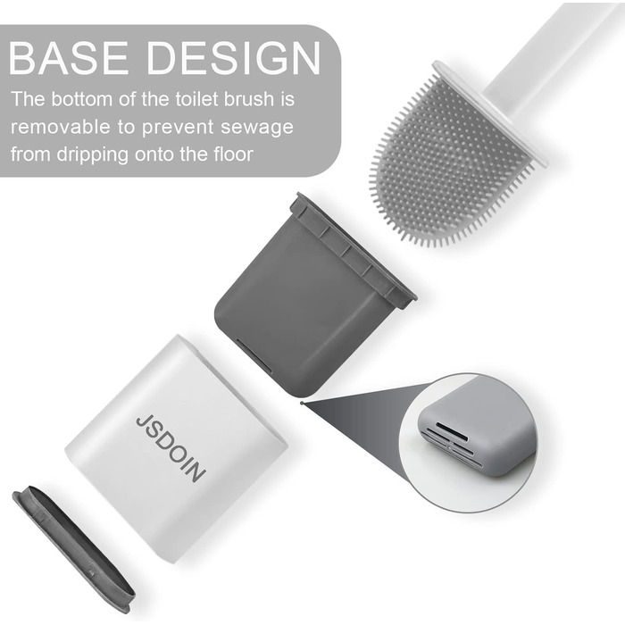 Щітка для туалету силіконова щітка для туалету та контейнер, щітка для туалету з швидковисихаючим тримачем стояча щітка для ванної