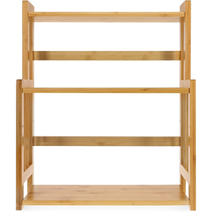 Рівнева бамбукова підставка для спецій Navaris - дерев&39яна кухонна полиця, шафка для спецій, універсальний органайзер для кухні, ванної кімнати, офісу, коричневий колір, 3-